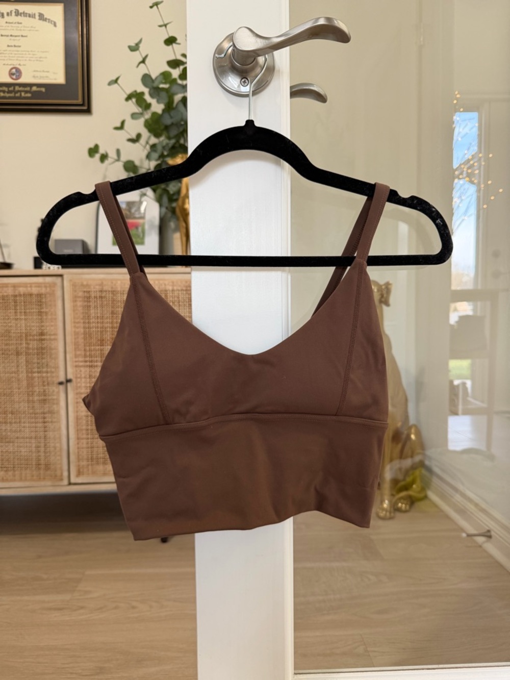 POPFLEX brown Longline Sports Bra - Small